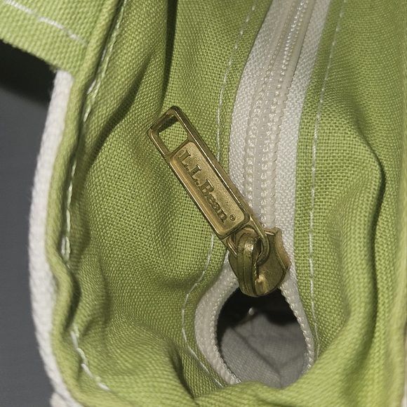 New Vintage 90s L.L. Bean Boat&Tote Green Floral Print Mini Tote Bag with Zipper - Picture 6 of 9